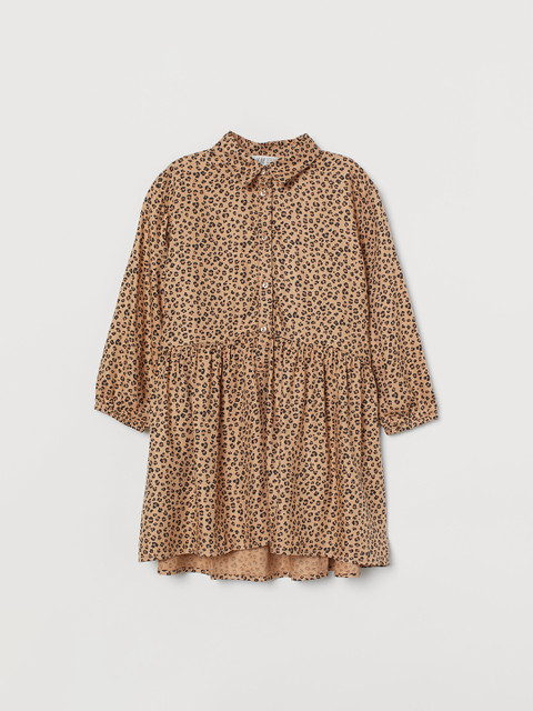 

H&M Girls Beige Printed Patterned shirt dress