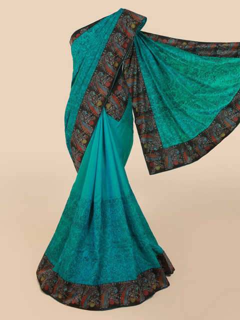 

Pothys Blue Printed Art Silk Saree