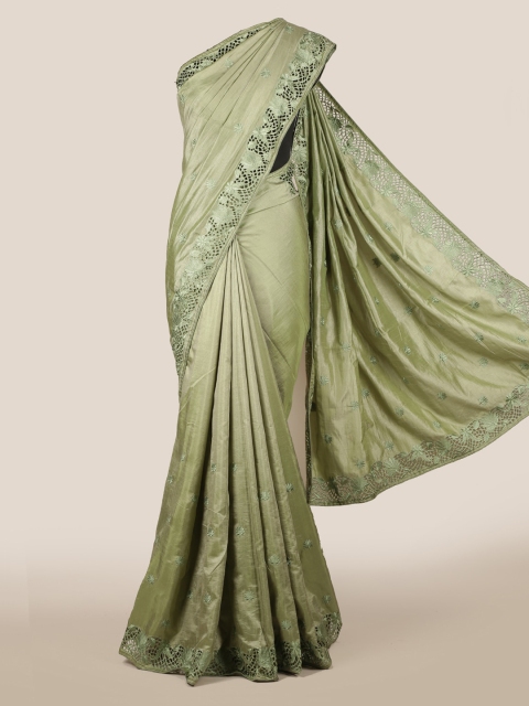 

Pothys Green Embroidered Art Silk Saree