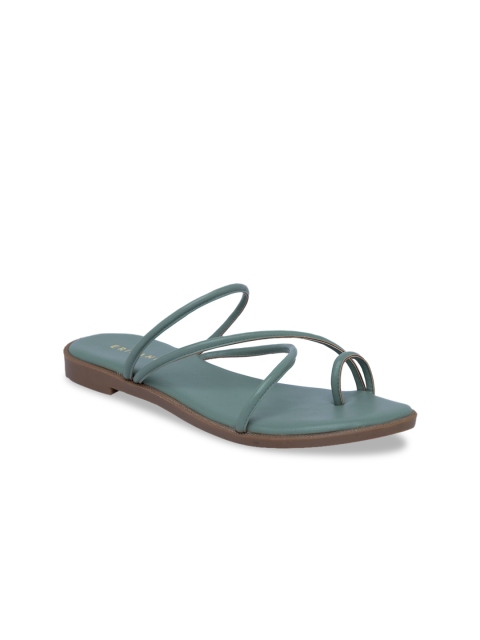 

ERIDANI Women Green Solid One Toe Flats