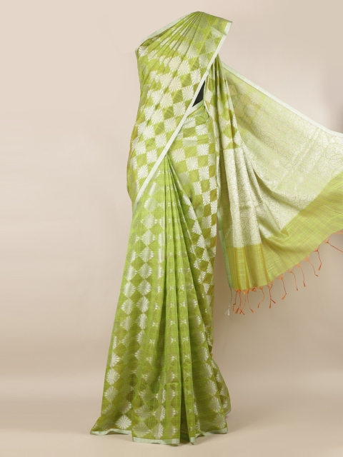 

Pothys Green Woven Design Cotton Blend Saree