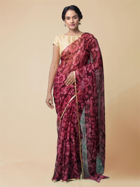 

Unnati Silks Burgundy Printed Patola Saree