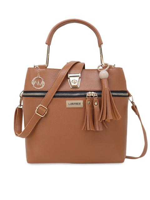 

WOMEN MARKS Tan Solid Handheld Bag