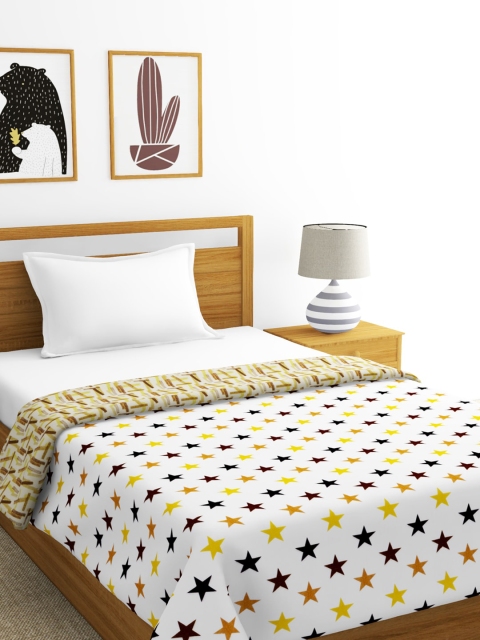 

BIANCA White & Black Abstract AC Room 300 GSM Single Bed Dohar
