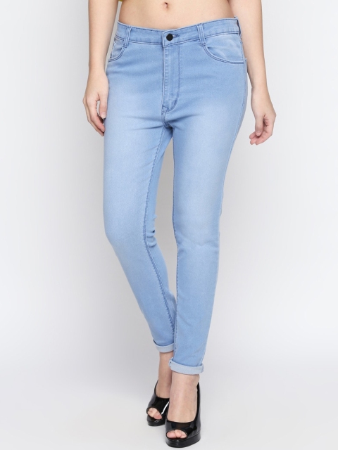 

PURPLE WATER Women Blue Slim Fit High-Rise Crop Clean Look Jeans