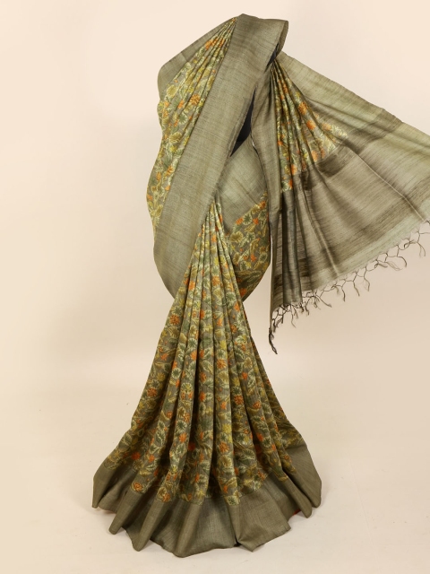 

Pothys Green Printed Pure Silk Saree