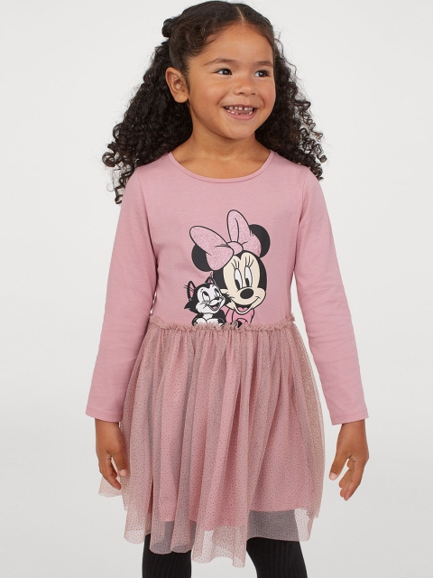 

H&M Girls Pink Printed Fit and Flare Dress