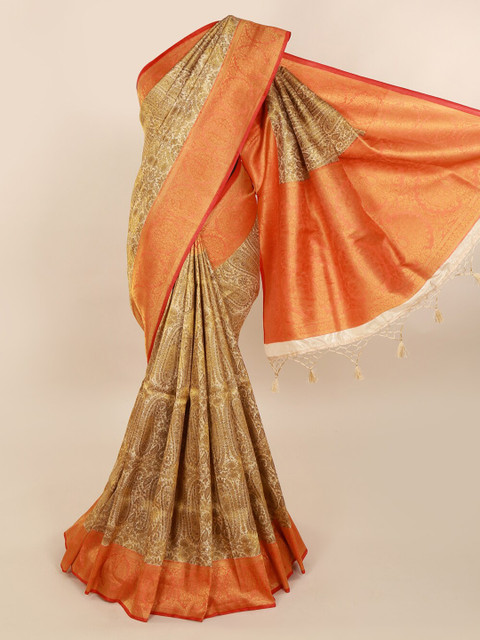 

Pothys Beige Pure Silk Woven Design Banarasi Saree
