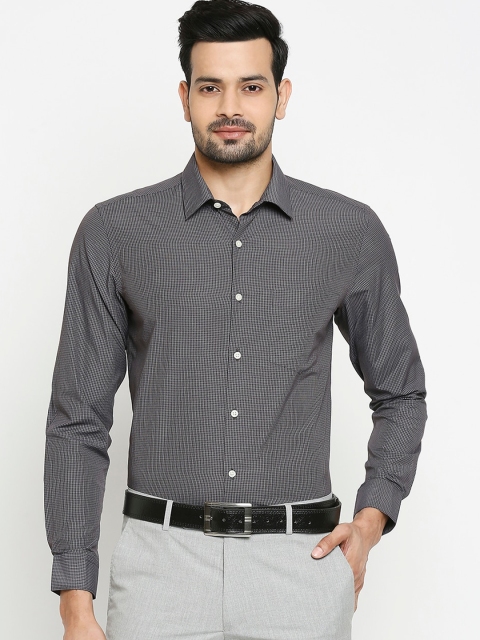 

RICHARD PARKER by Pantaloons Men Grey Slim Fit Checked Formal Shirt