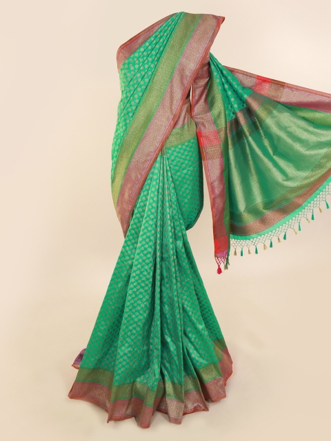 

Pothys Green Woven Design Banarasi Saree