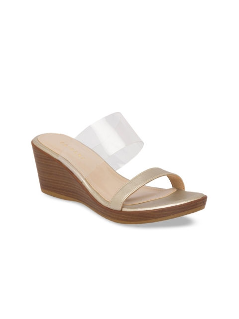 

ERIDANI Women Gold-Toned Solid Sandals