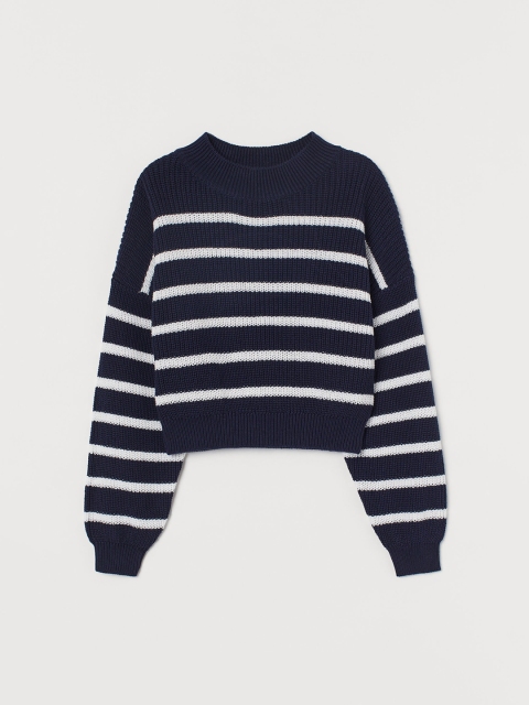 

H&M Girls Knitted Jumper, Navy blue