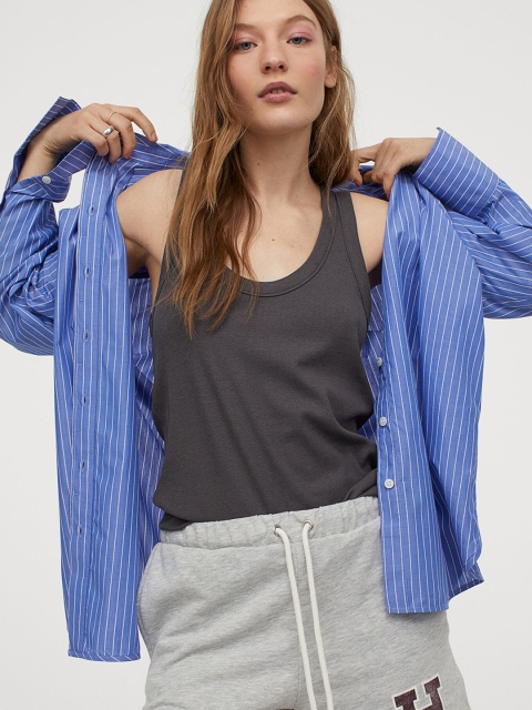 

H&M Women Grey Solid Modal-Blend Vest Top