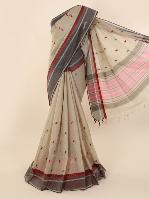 

Pothys Brown Embroidered Saree
