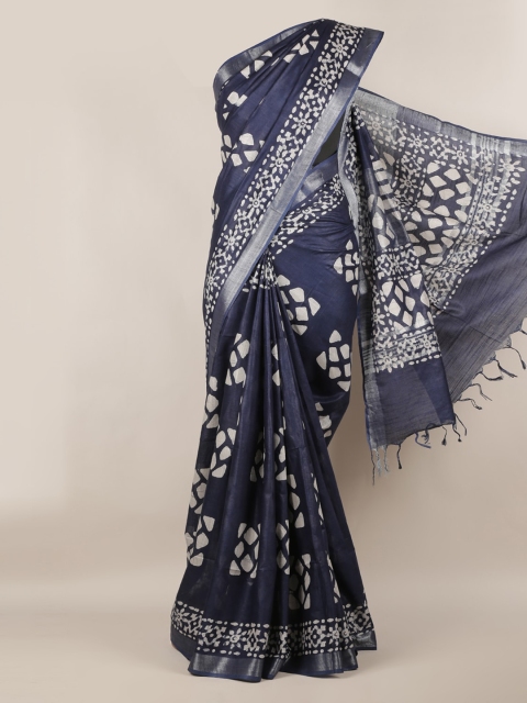 

Pothys Navy Blue Woven Design Saree