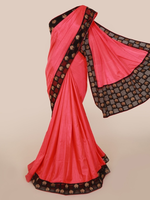 

Pothys Pink & Black Woven Design Art Silk Saree
