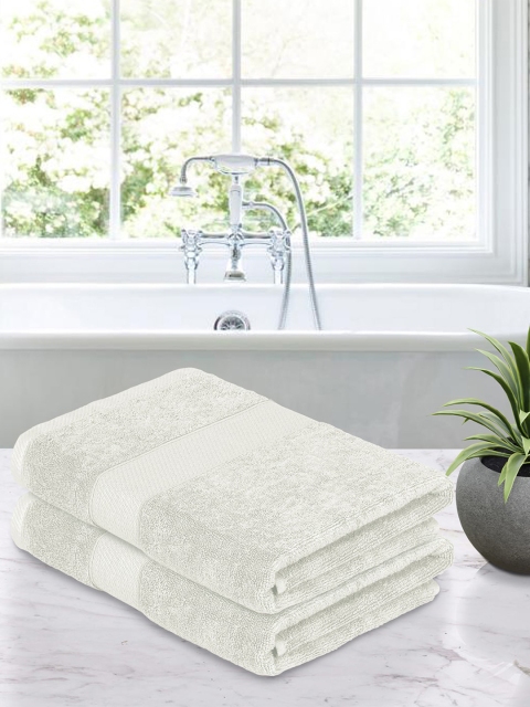 

Story@home Set of 2 Grey Solid 600 GSM Bath Towels