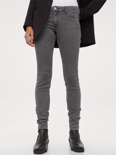 

H&M Women Grey Super Skinny Low Jeans