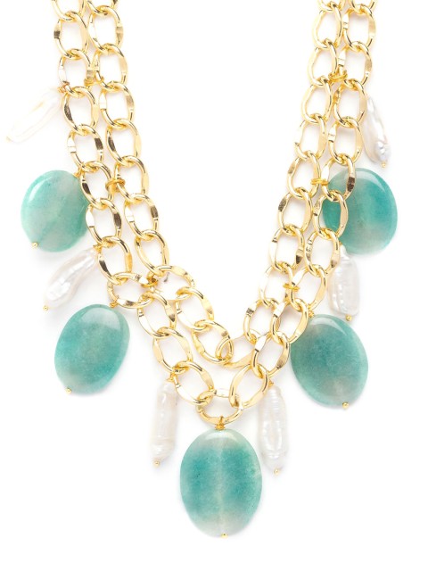 

JOULES BY RADHIKA Women Gold-Toned & Green Brass Gold-Plated Handcrafted Necklace