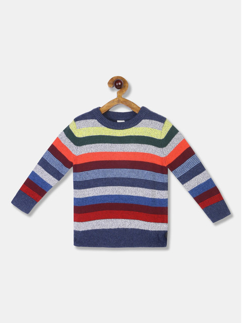 

GAP Toddler Boy Multi Color Crew Neck Stripe Sweater