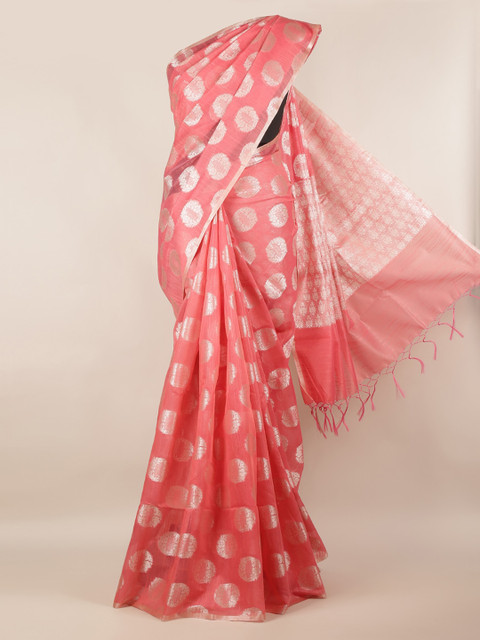 

Pothys Peach-Coloured Woven Design Saree