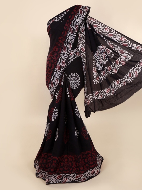 

Pothys Blue & White Pure Cotton Printed Saree