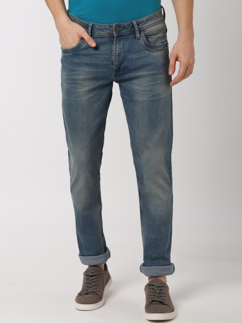 Peter England Casuals Men Blue Skinny Fit Mid-Rise Clean Look Jeans