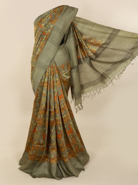 

Pothys Green Printed Pure Silk Saree