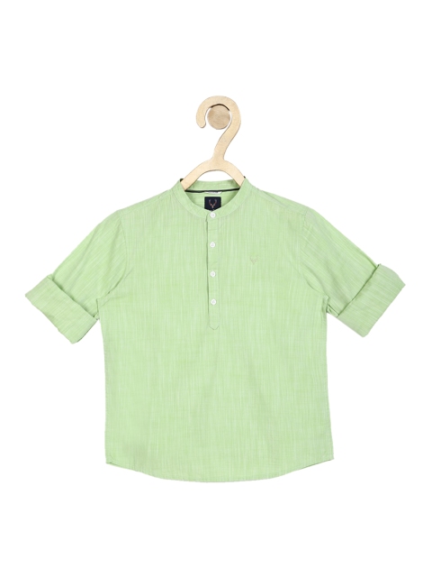 

Allen Solly Junior Boys Green Regular Fit Solid Cotton Casual Shirt
