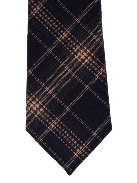

The Tie Hub Men Navy Blue & Beige Checked Broad Tie
