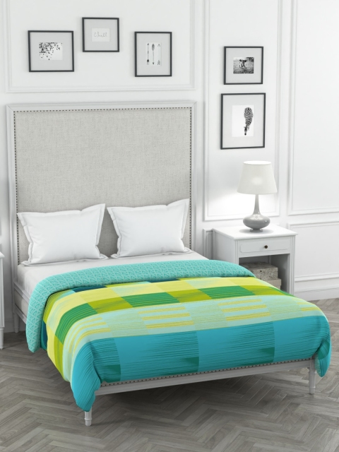 

Portico New York Green & Blue Checked AC Room 120 GSM Double Bed Comforter