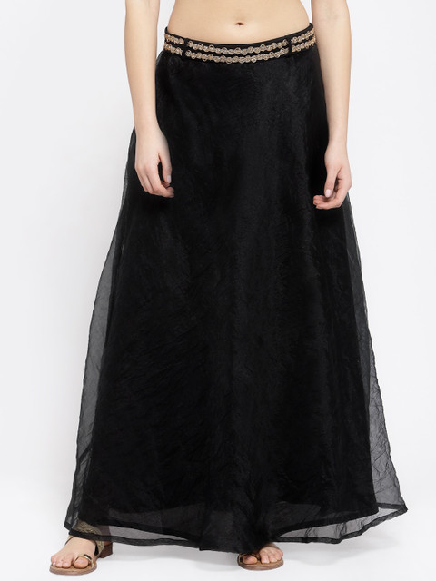 

studio rasa Women Black Solid Maxi Flared Skirt