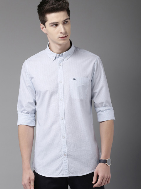 

THE BEAR HOUSE Men Blue Slim Fit Striped Casual Shirt