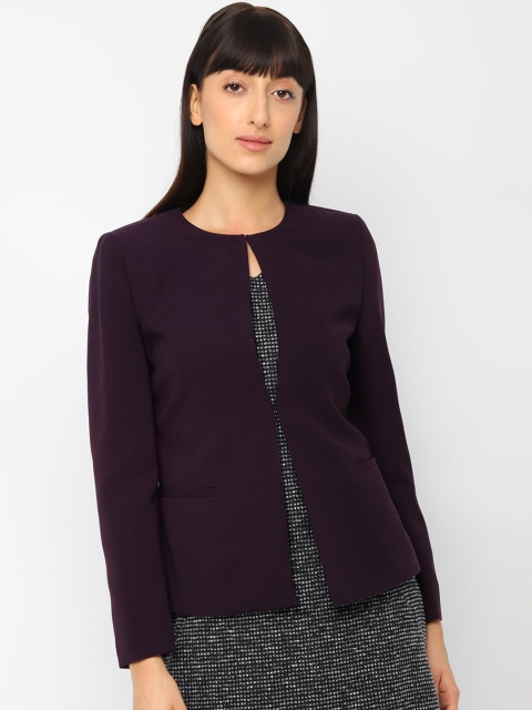 

Allen Solly Woman Women Purple Solid Open Front Blazer