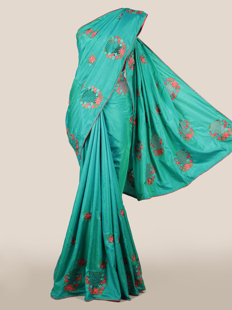 

Pothys Green Embroidered Art Silk Saree