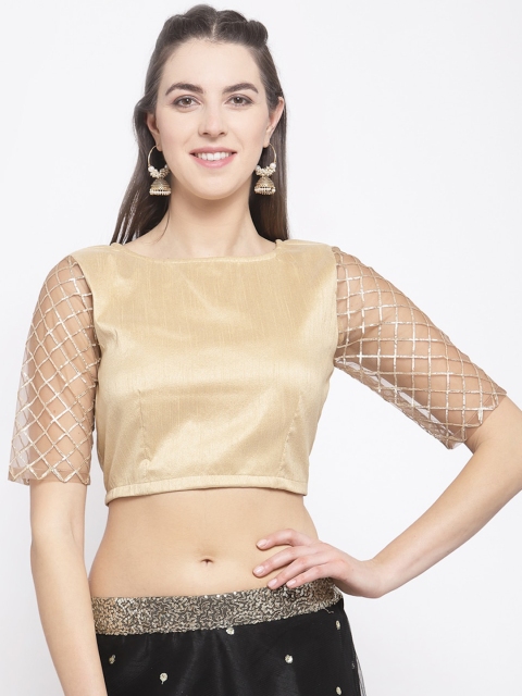 

studio rasa Beige Net Crop Top