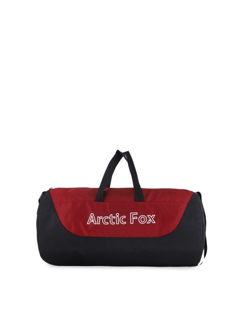 

Arctic Fox Unisex Red & Black Colourblocked Barrel Duffel Bag