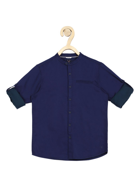

Allen Solly Junior Boys Navy Blue Regular Fit Solid Cotton Casual Shirt