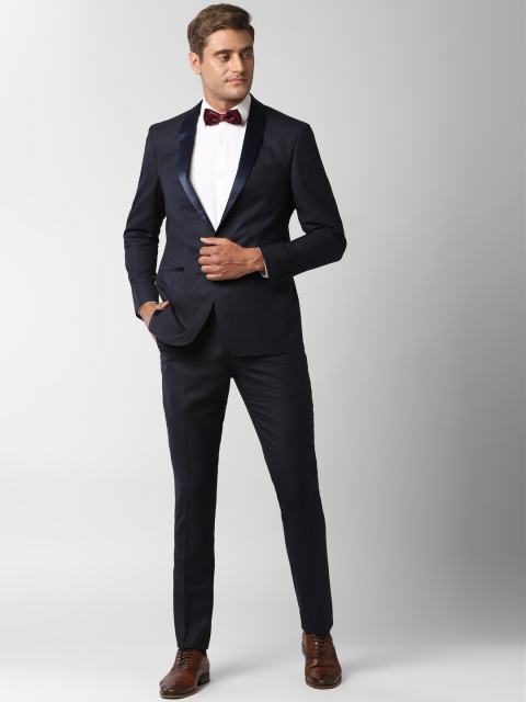 

Peter England Men Navy Blue Solid Tuxedo Party Suit