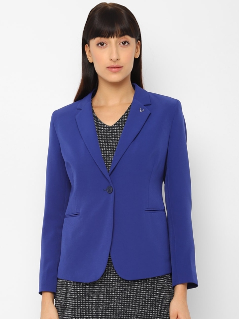

Allen Solly Woman Women Blue Solid Single-Breasted Casual Blazer