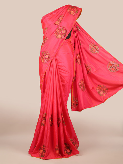 

Pothys Pink Embroidered Art Silk Saree