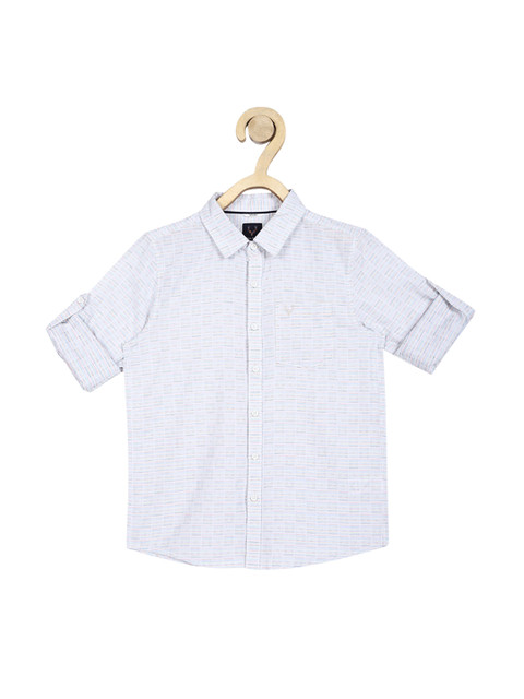 

Allen Solly Junior Boys White Slim Fit Printed Cotton Casual Shirt