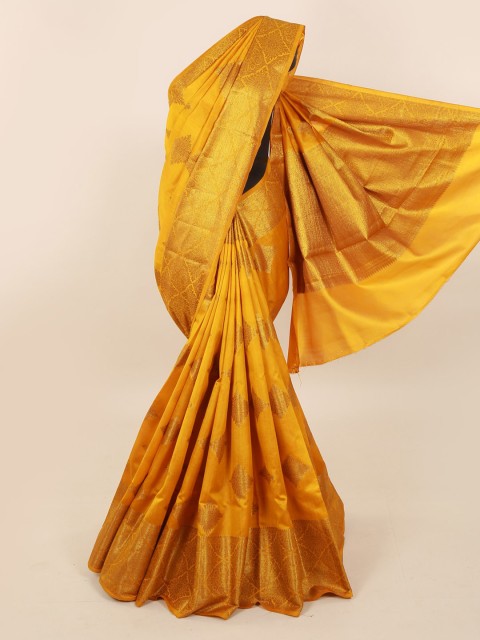 

Pothys Mustard Woven Design Pure Silk Saree
