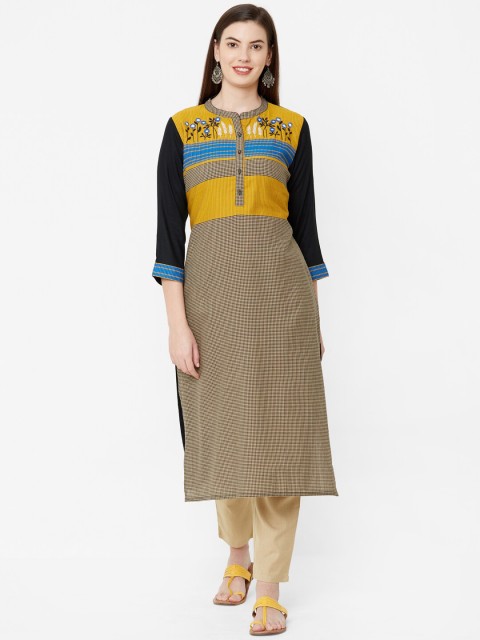 

Juliet Women Black & Beige Printed Kurta with Trousers