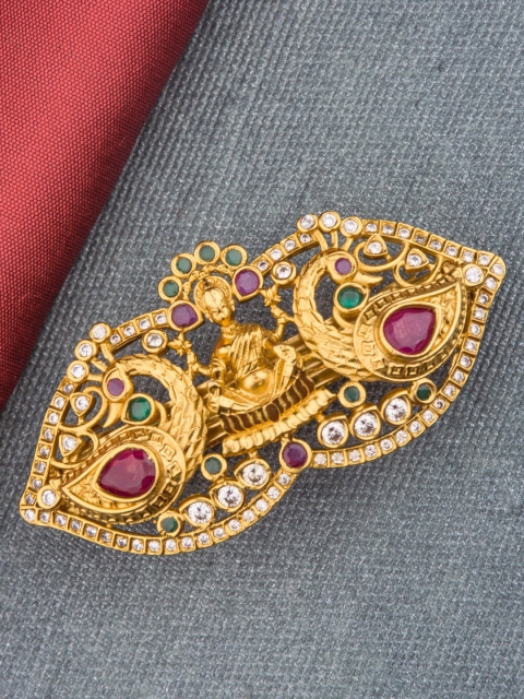 

Alankruthi Gold-Plated Embellished CZ -Studded French Barrette