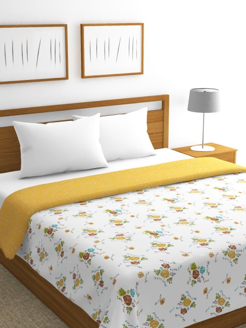 

BIANCA White & Brown Floral AC Room 300 GSM Double Bed Dohar