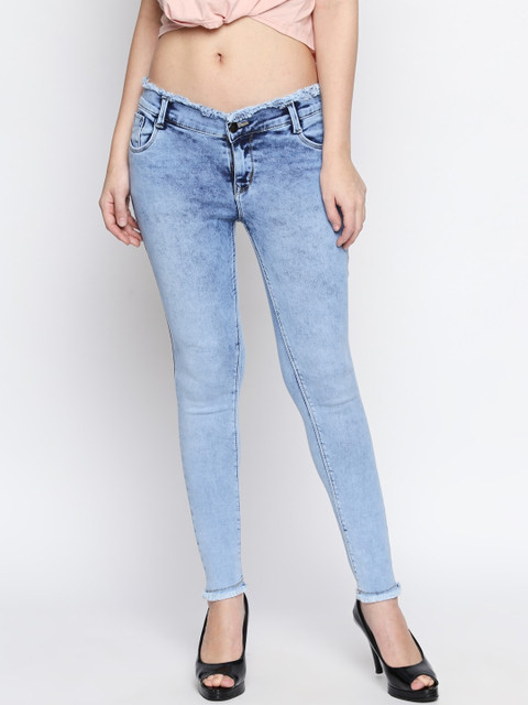 

PURPLE WATER Women Blue Slim Fit High-Rise Clean Look Jeans