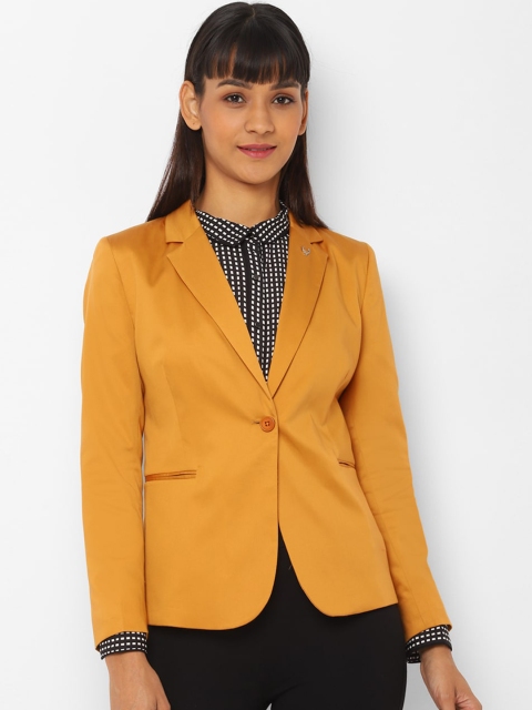 

Allen Solly Woman Women Gold-Toned Solid Single Breasted Formal Blazer