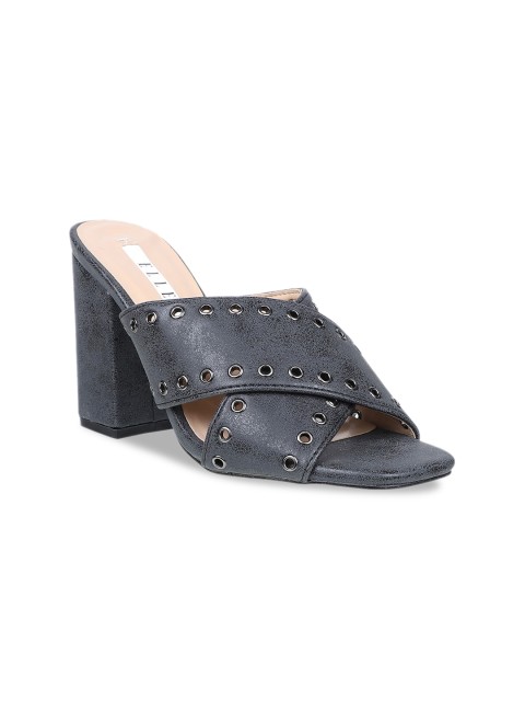 

ELLE Women Black Textured Mules