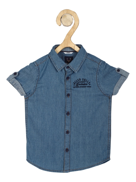 

Allen Solly Junior Boys Blue Regular Fit Solid Casual Shirt